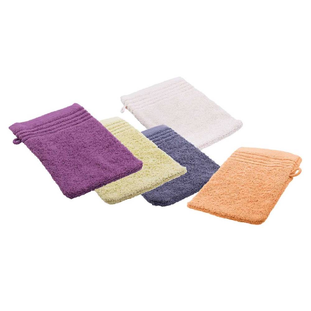 purenature Washing gloves cotton in fresh colours, 16 x 21 cm Schlussverkauf