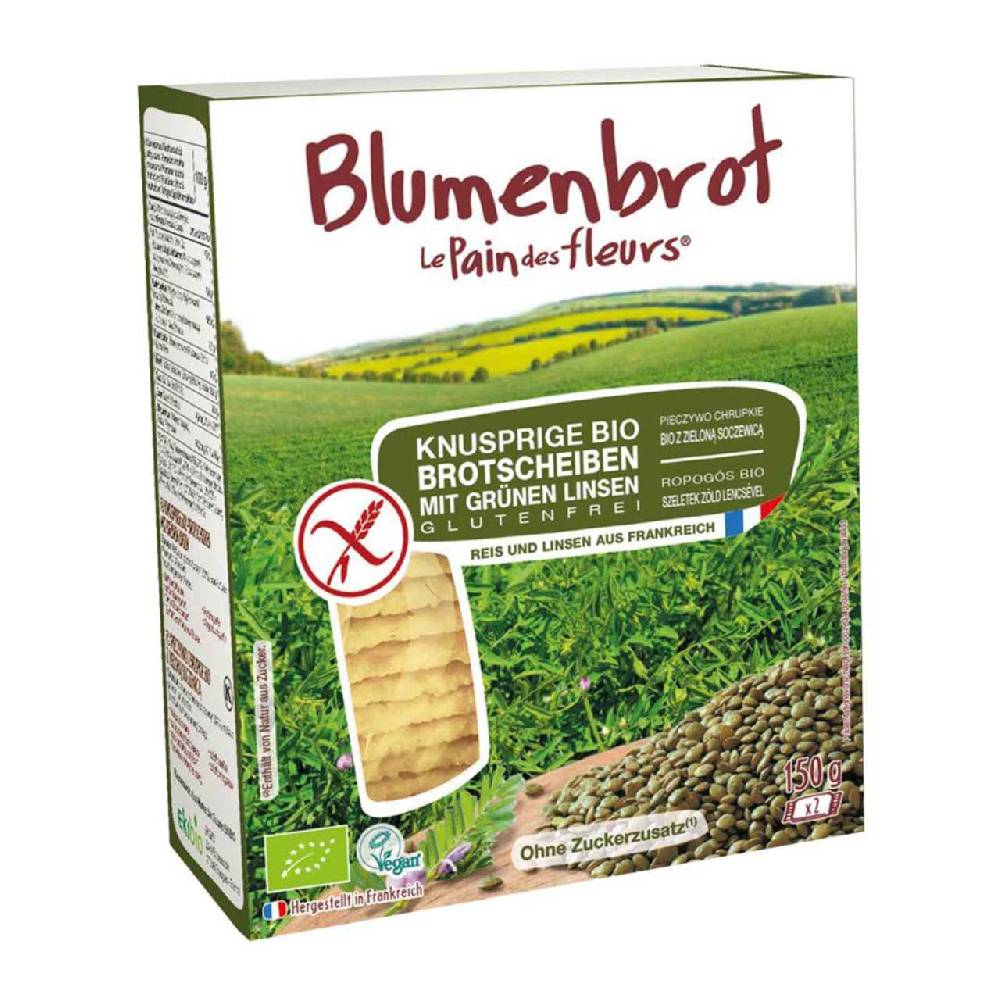 blumenbrot Flower bread with green lentils - crispy crispbread without yeast