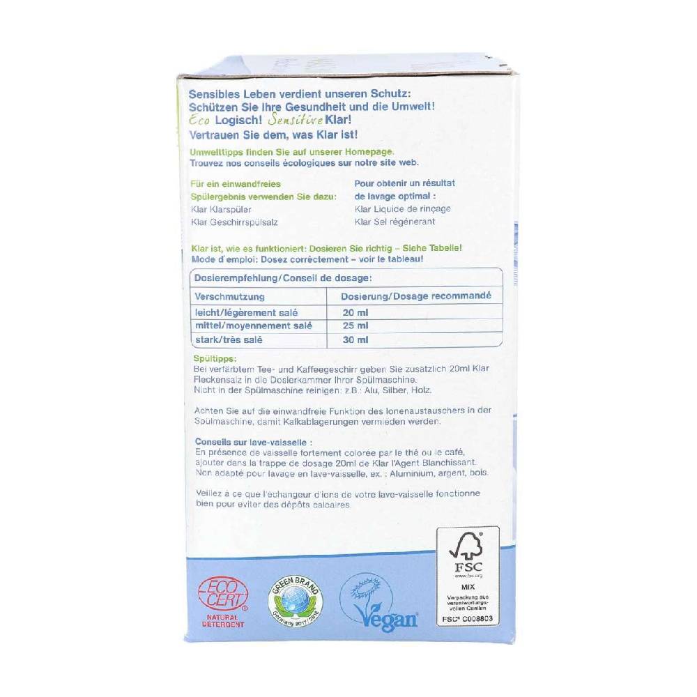 klar Dishwasher Detergent Fragrance Free Günstiger Verkauf