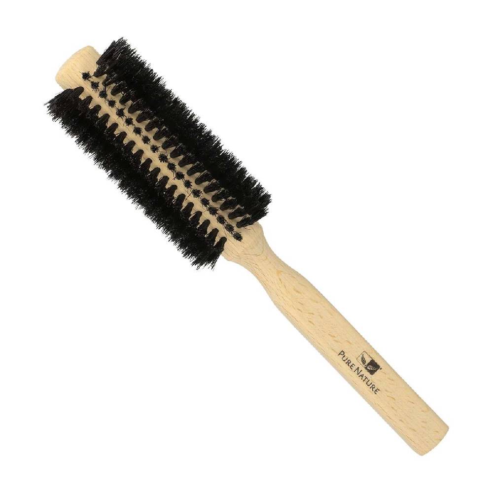 purenature Round Brush With Wild Boar Bristles