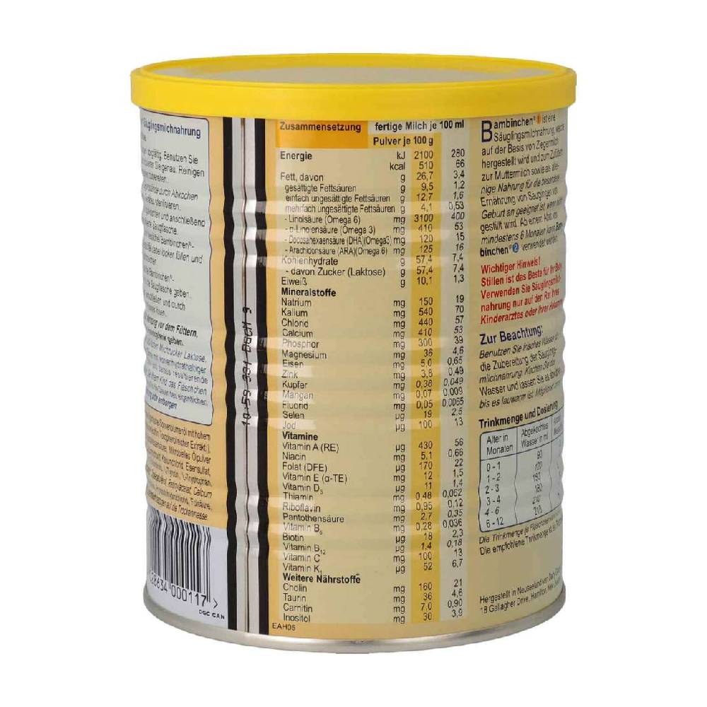 blauer-planet Bambinchen 1 Infant Formula 12 x 400 gr Vierteljährliche Förderung