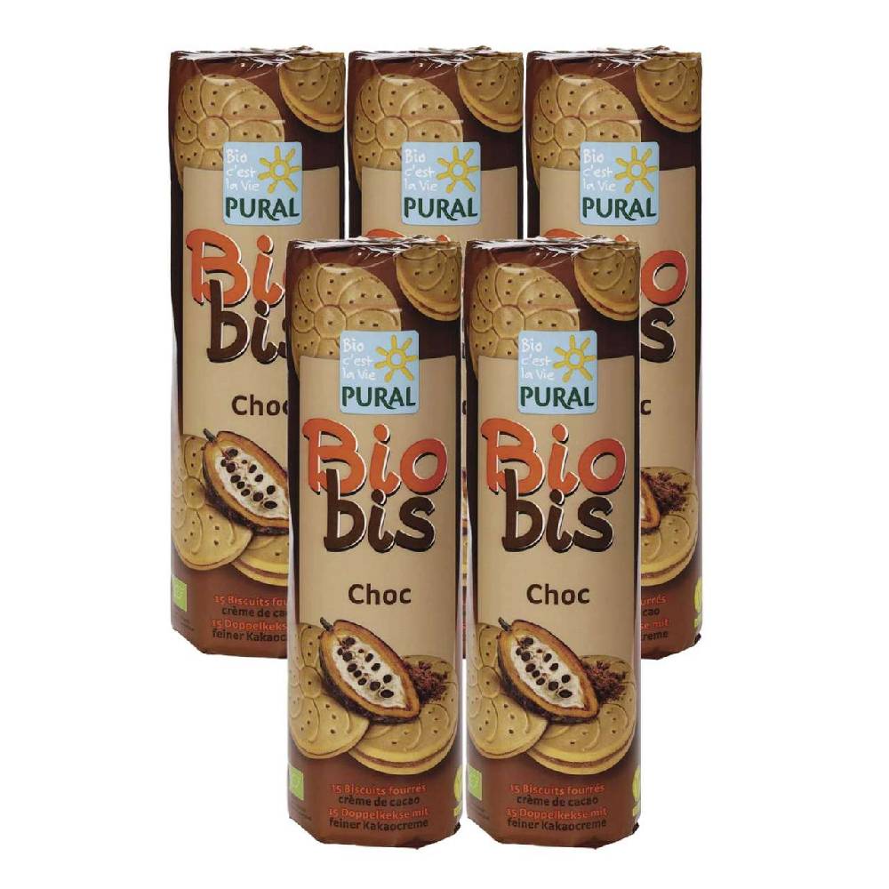 pural Organic Double Chocolate Biscuits (5 x 300 grams) Jubiläumsangebot
