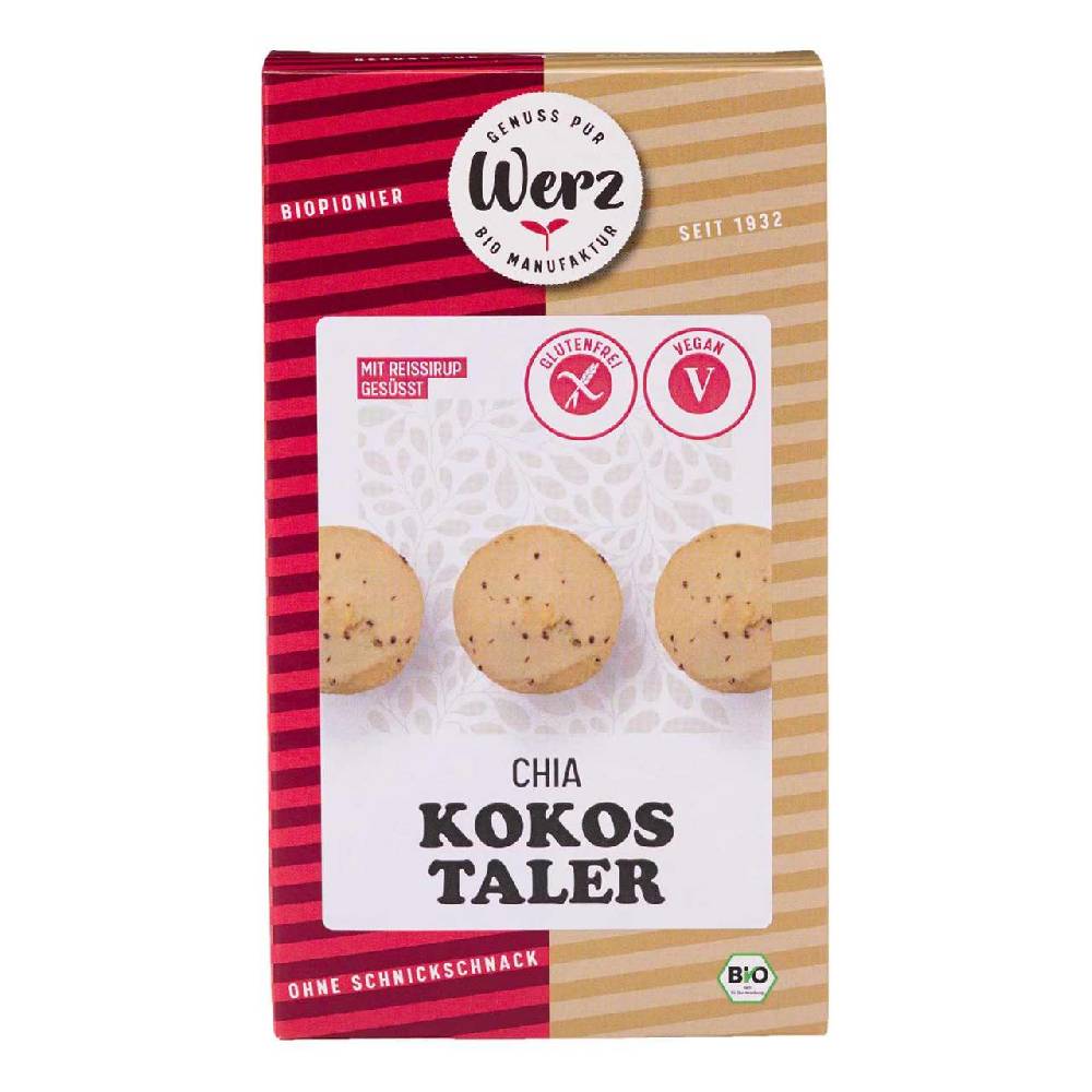 werz Werz Chia Taler gluten-free - Vegan organic biscuits with coconut Rabatte dieses Monats