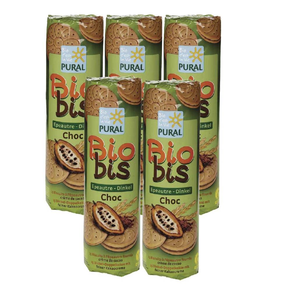pural Spelt Choco Double Biscuits (5 x 300 grams) Großer Ausverkauf