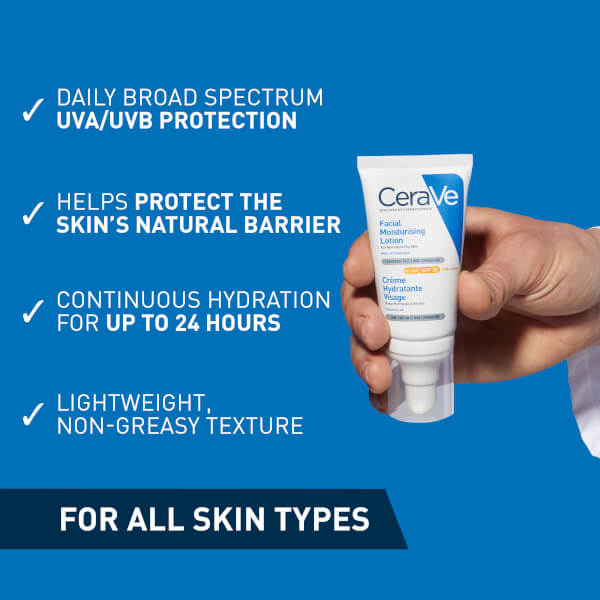 CeraVe AM Facial Moisturising Lotion SPF30 with Ceramides for Normal to Dry Skin 52ml Outlet