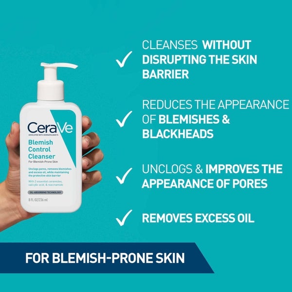 CeraVe Blemish Control Face Cleanser with 2% Salicylic Acid & Niacinamide for Blemish-Prone Skin 236ml Auslauf