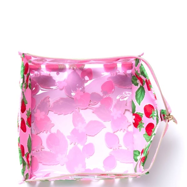 The Flat Lay Co. Open Flat Makeup Jelly Box Bag - Summer Strawberries Günstiger Verkauf