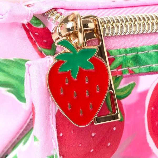 The Flat Lay Co. Open Flat Makeup Jelly Box Bag - Summer Strawberries Günstiger Verkauf