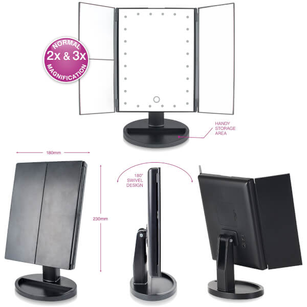 Rio 24 LED Touch dimmbarer Kosmetikspiegel mit 2-fach- & 3-fach- Vergrößerung Verkauf