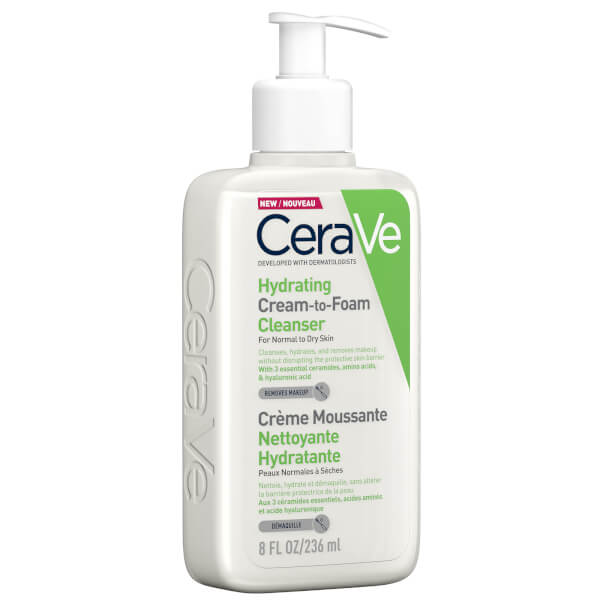 CeraVe Hydrating Cream-to-Foam Cleanser with Amino Acids for Normal to Dry Skin 236ml Rabatte dieses Monats