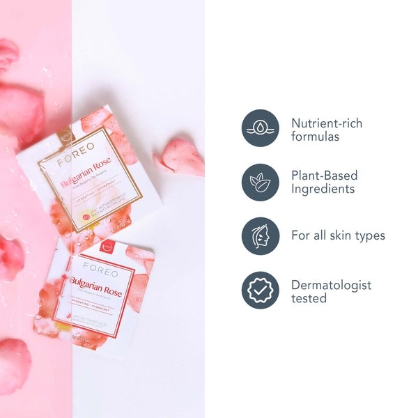 FOREO Bulgarian Rose UFO Moisture-Boosting Face Mask (6 Pack) Schlussverkauf