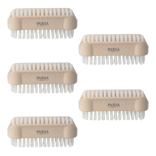 Parsa Beauty 5er Pack PARSA Beauty Nature Love Nagelbürste Handwaschbürste, doppelseitige Nagelbürste in beige