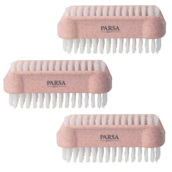 Parsa Beauty 3er Pack PARSA Beauty Nature Love Nagelbürste Handwaschbürste, doppelseitige Nagelbürste in rosa