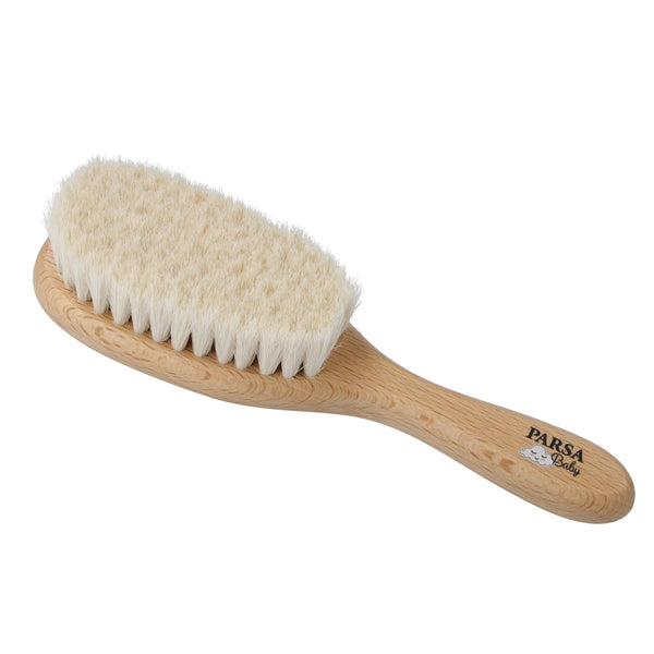 Parsa Beauty PARSA Baby Haarpflegebürste mit Ziegenhaar aus FSC®-zertifiziertem Buchenholz für die Pflege von feinem Babyhaar und empfindlicher Kopfhaut Günstiger Verkauf