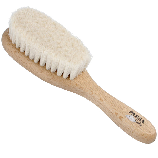 Parsa Beauty PARSA Baby Haarpflegebürste mit Ziegenhaar aus FSC®-zertifiziertem Buchenholz für die Pflege von feinem Babyhaar und empfindlicher Kopfhaut Günstiger Verkauf