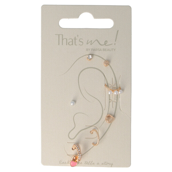 Parsa Beauty That's me by PARSA Beauty Mehrfachohrstecker in Gold mit Perlendetails im Angebot