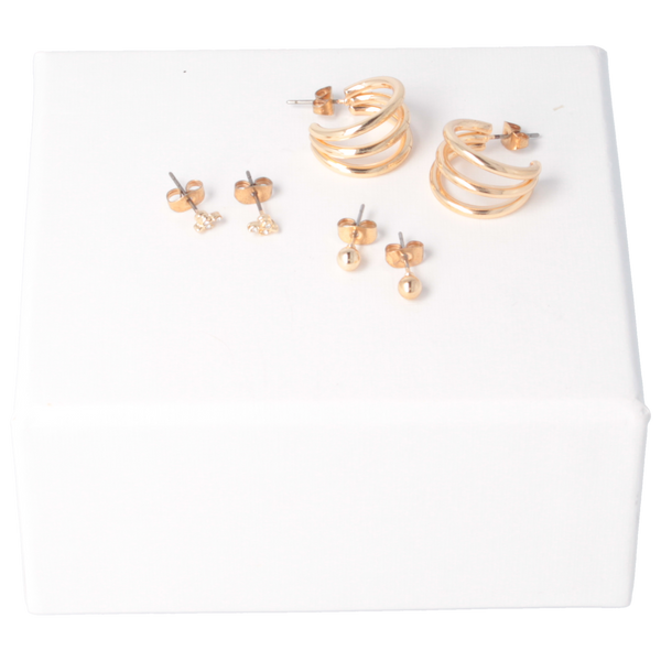 Parsa Beauty That's me by PARSA Beauty Ohrstecker-Set in Gold mit Creolen-, Blüten- und Kugelsteckern Schlussverkauf