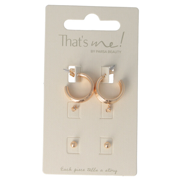 Parsa Beauty That's me by PARSA Beauty Ohrstecker-Set in Gold mit Creolen-, Blüten- und Kugelsteckern Schlussverkauf