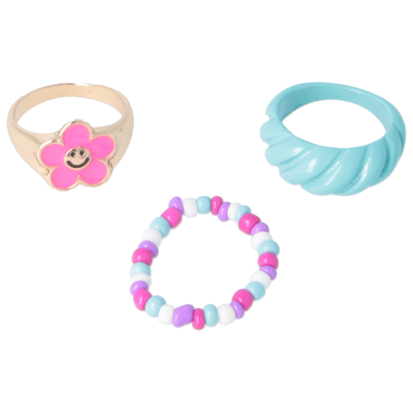 Parsa Beauty That's me by PARSA Ring-Set mit goldenem Statement Ring und zwei farbenfrohen Ringen