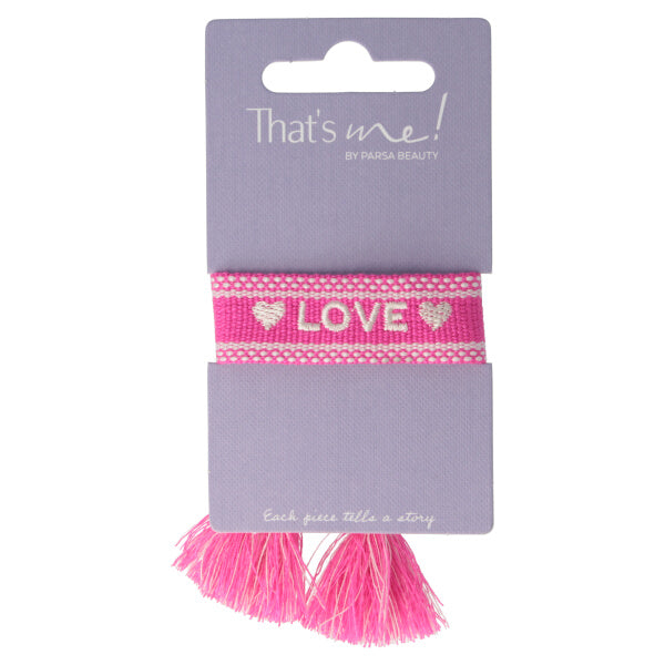 Parsa Beauty That's me by PARSA Beauty Stoffarmband in Pink mit Love Schriftzug Hotsell