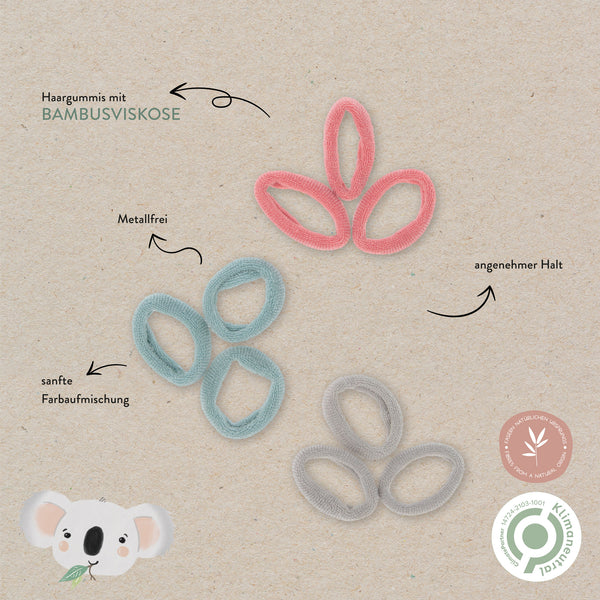 Parsa Beauty PARSA Beauty Nature Kids Haargummi gerippt mit Bambusviskose, 9 Stk Fabrikverkauf