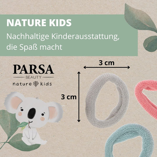 Parsa Beauty PARSA Beauty Nature Kids Haargummi gerippt mit Bambusviskose, 9 Stk Fabrikverkauf