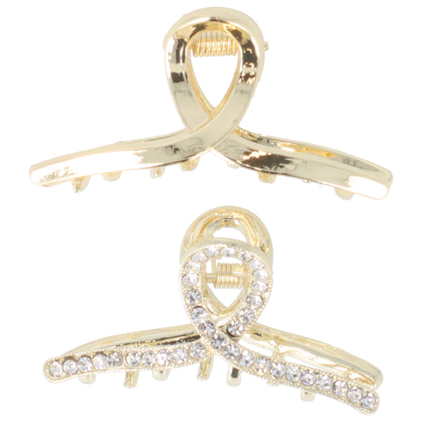 Parsa Beauty PARSA Beauty Haarklammer Strass gold 2Stk