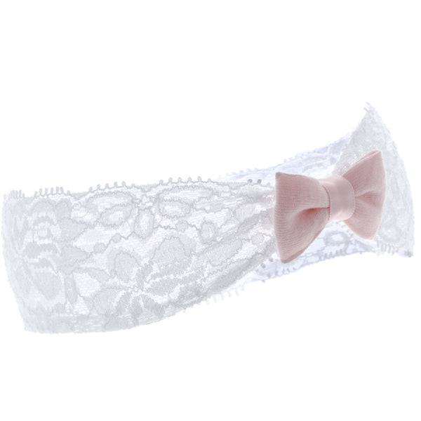 Parsa Beauty PARSA Baby Haarband weiß Spitze mit rosa Schleife Online