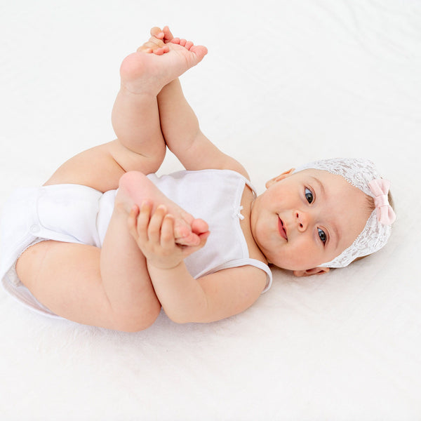 Parsa Beauty PARSA Baby Haarband weiß Spitze mit rosa Schleife Online