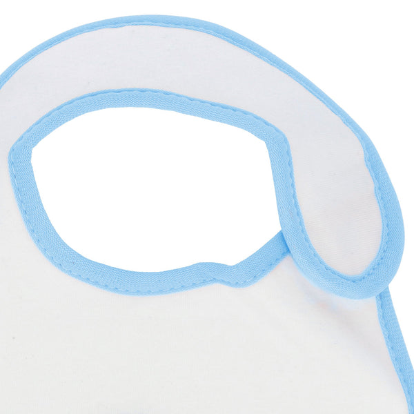 Parsa Beauty PARSA Baby Lätzchen mit Klettverschluss wasserdicht in weiß mit blauem Bündchen Verkauf