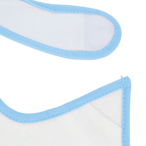 Parsa Beauty PARSA Baby Lätzchen mit Klettverschluss wasserdicht in weiß mit blauem Bündchen Verkauf