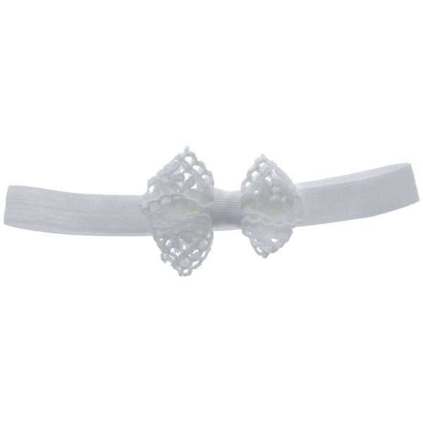 Parsa Beauty PARSA Baby Haarband weiß mit Spitzenschleife 1Stk Günstiger Verkauf