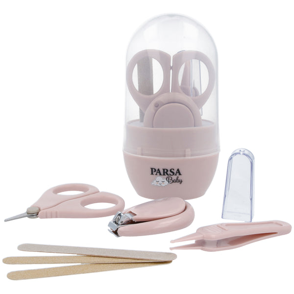 Parsa Beauty PARSA Baby 6-teiliges Nagel-Pflegeset, Nagelknipser, Nasenpinzette, Baby Maniküre Schere Neugeborenen-Set für Mädchen Günstiger Verkauf