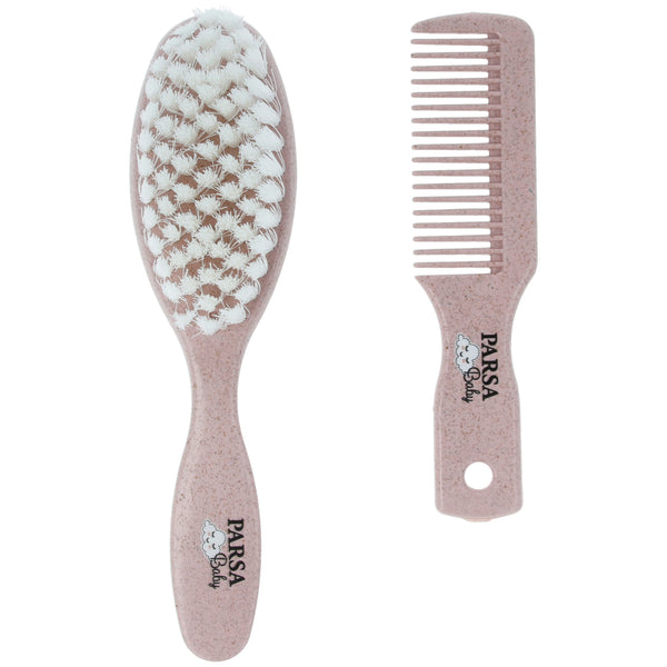 Parsa Beauty PARSA Baby Pflegeset, Bürste und Kamm, Rosa