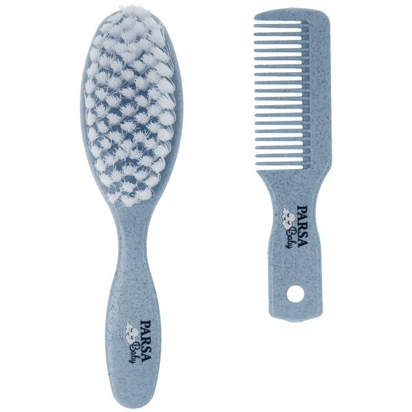 Parsa Beauty PARSA Baby Pflegeset, Bürste und Kamm, Blau