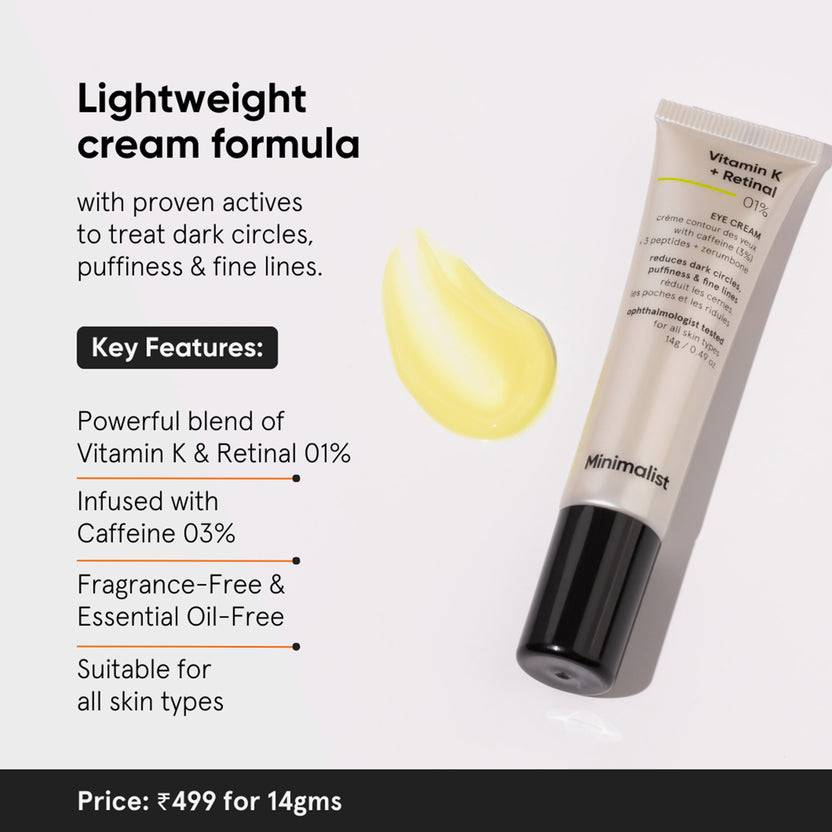 Minimalist Vitamin K + Retinal 01% Eye Cream (14g) Angebote