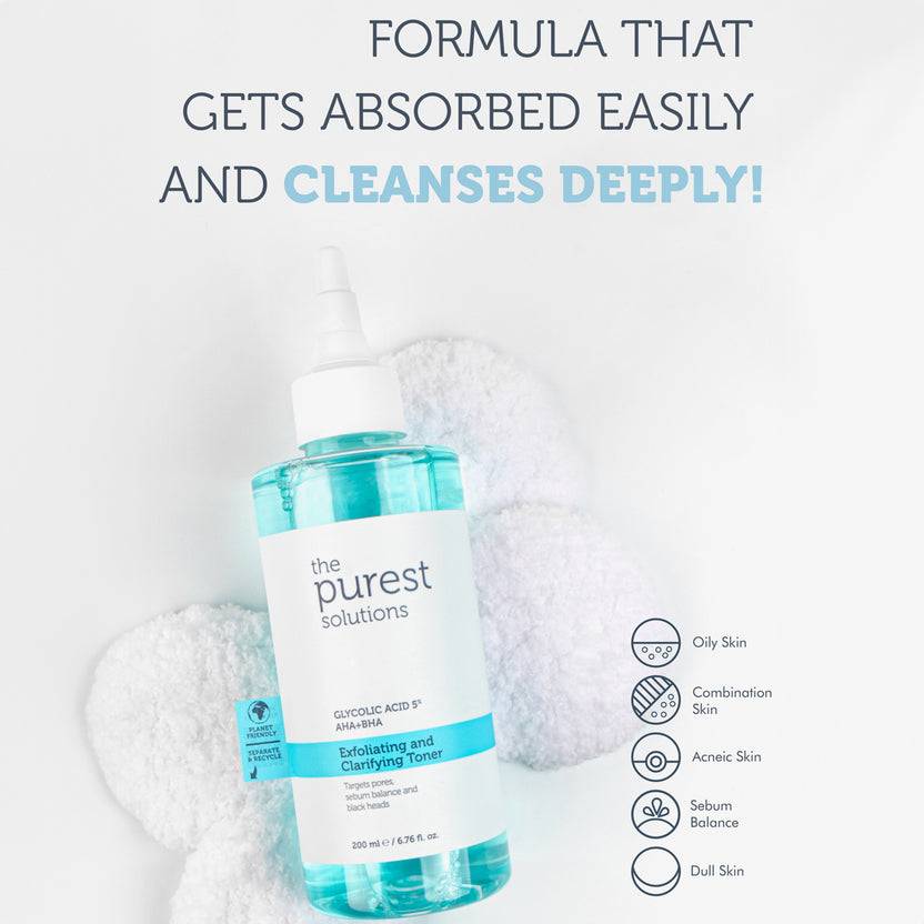 The Purest Solutions 5% Glycolic Acid + AHA & BHA Exfoliating and Clarifying Toner (200ml) Im Verkauf