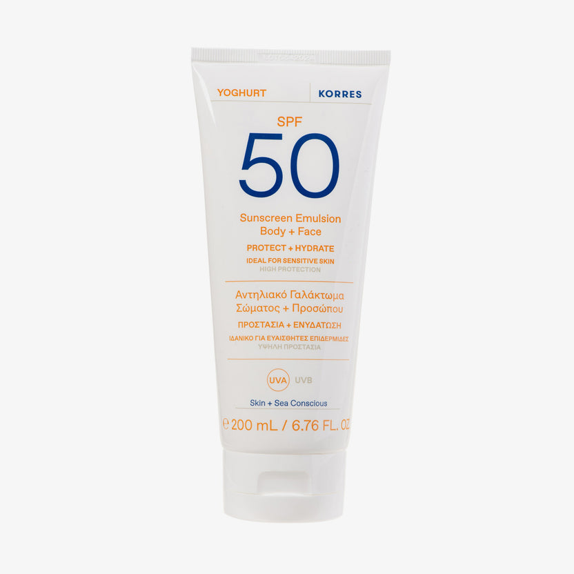 KORRES Yoghurt Sonnenschutz-Emulsion für Körper und Gesicht (200ml) Begrenzt auf 3 Tage