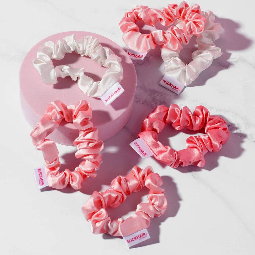 Slick Hair Skinny Silky Scrunchies Set (6 Pack) Letzte 2 Tage