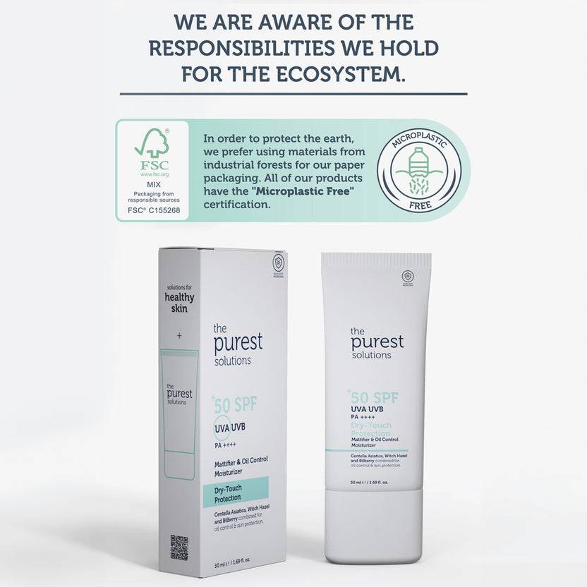 The Purest Solutions 50+ SPF UVA/UVB Dry-Touch Protection Mattifier & Oil Control Moisturizer Sunscreen (50ml) Letzter Tag