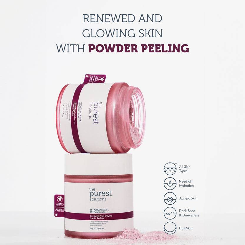 The Purest Solutions 0,6% Azelaic Acid + 0,6% Malic Acid Exfoliating Fruit Enzyme Powder Peeling (55g) Letzte 3 Tage