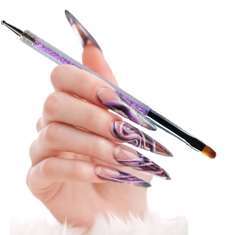Sun Garden Nails Spot Swirl Dotting Tool & Gelpinsel aus Rotmarderhaar - Rounded 2in1 Meist gekauft