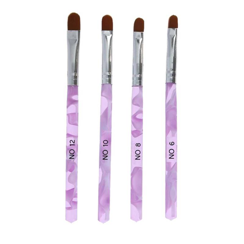 Sun Garden Nails 4 tlg. Set Gelpinsel aus Rotmarderhaar - Rounded