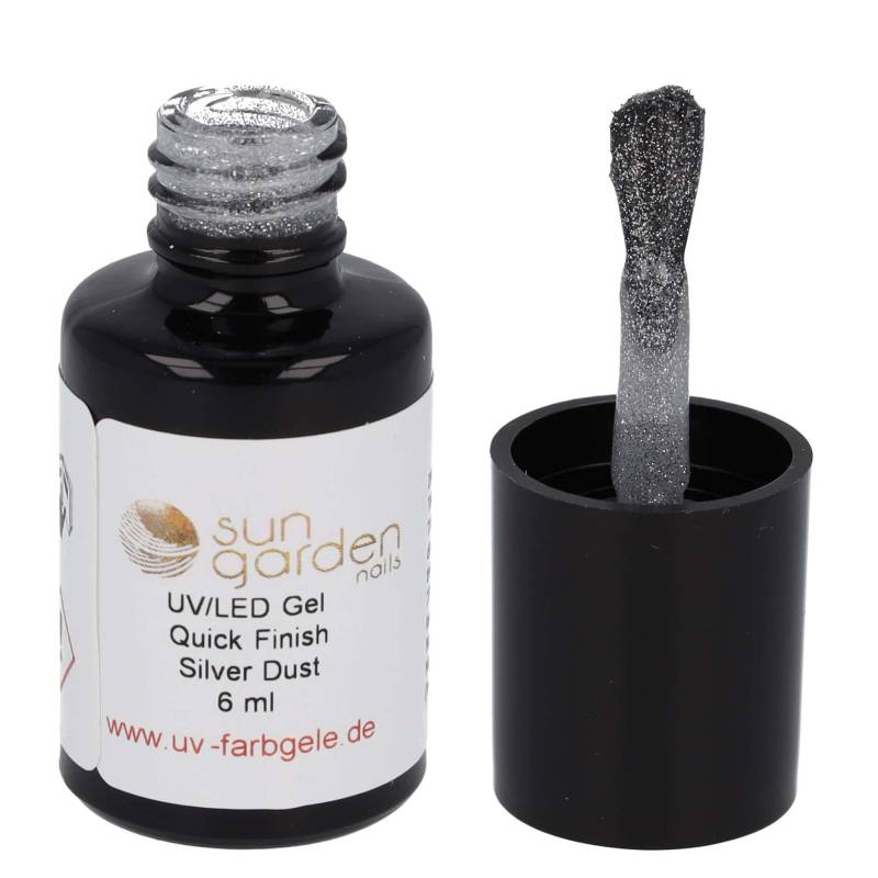 Sun Garden Nails 6ml UV Gel Quick Finish Pinselflasche - Silver Dust im Angebot
