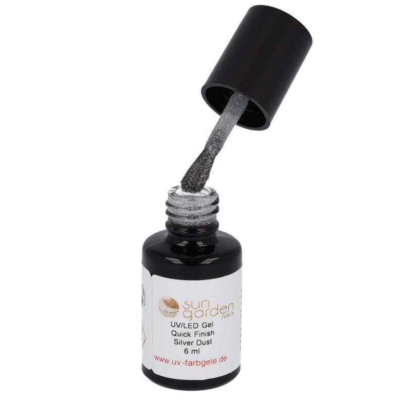 Sun Garden Nails 6ml UV Gel Quick Finish Pinselflasche - Silver Dust im Angebot