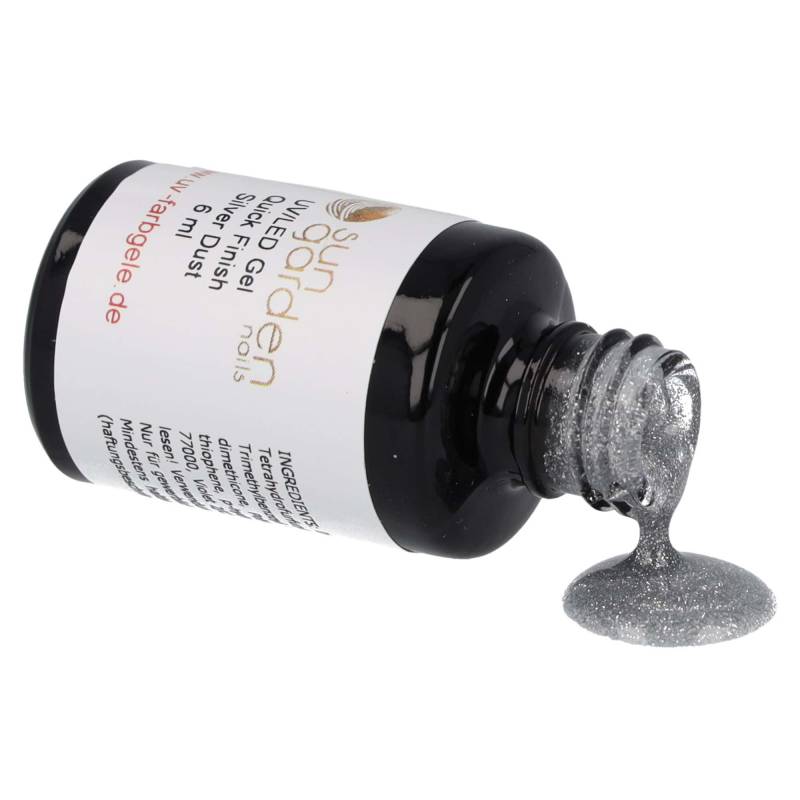 Sun Garden Nails 6ml UV Gel Quick Finish Pinselflasche - Silver Dust im Angebot
