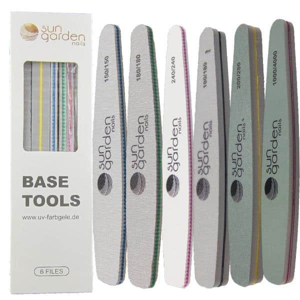 Sun Garden Nails Nagelfeilen Set - Profi Nail Base Tools 6tlg